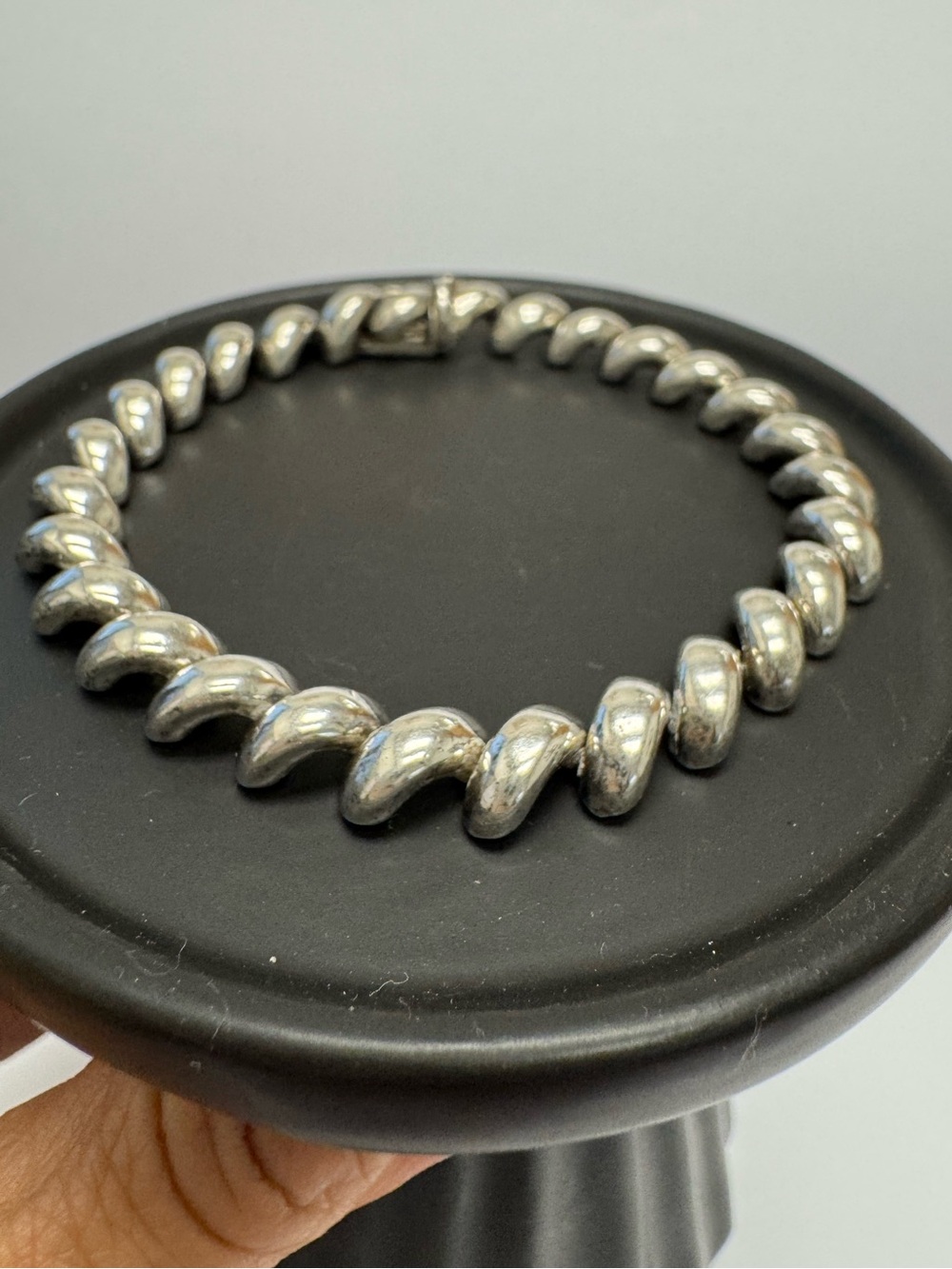 Vintage 925 Sterling Silver Wavy Link Bracelet 13.3g